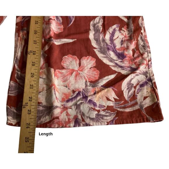 Billabong Wide Cotton Floral Pants Size 10 - Picture 5 of 8